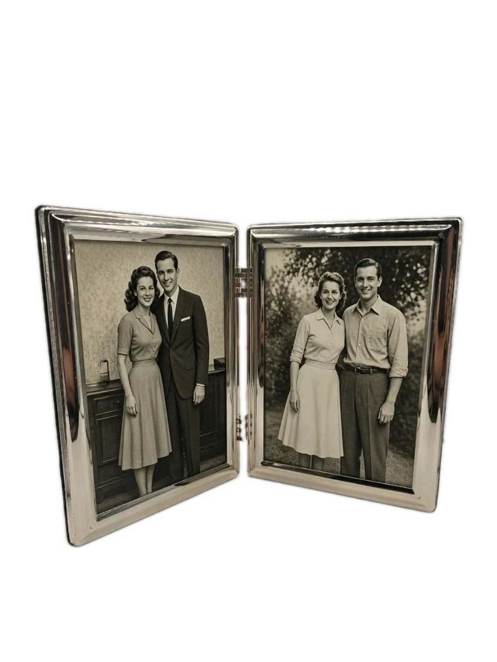 Sheffield Home Silver Double Hinged Picture Frame